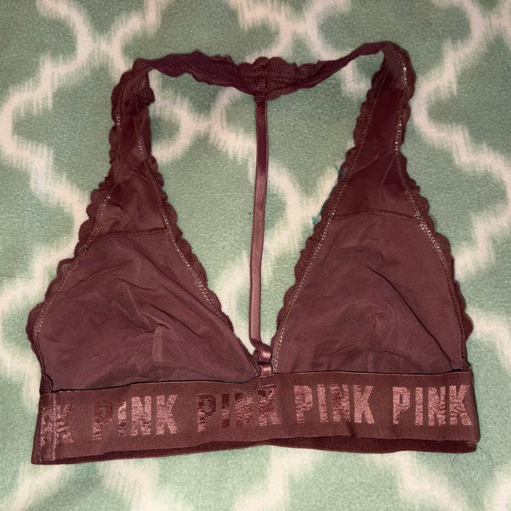 PINK Victoria's Secret Deep Red Lace Bralette